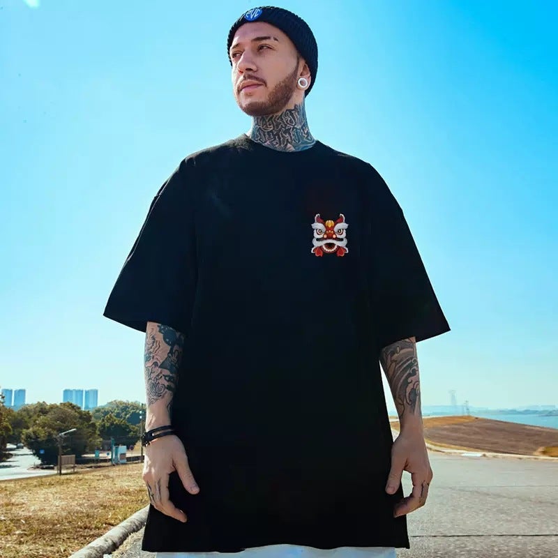 Oversize Short-Sleeved T-Shirt Men'S Summer 2023 Printed Sports Half-Sleeved Top Fashion Brand Loose Large Size Half-Sleeved Top - Image 5