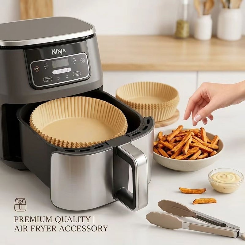 60 Count Disposable Air Fryer Paper Liners Non Stick Oil Proof Heat Resistant Baking Tool Silicone Oil Paper Pads Universal For Most Air Fryers Ovens And Microwaves - Image 3