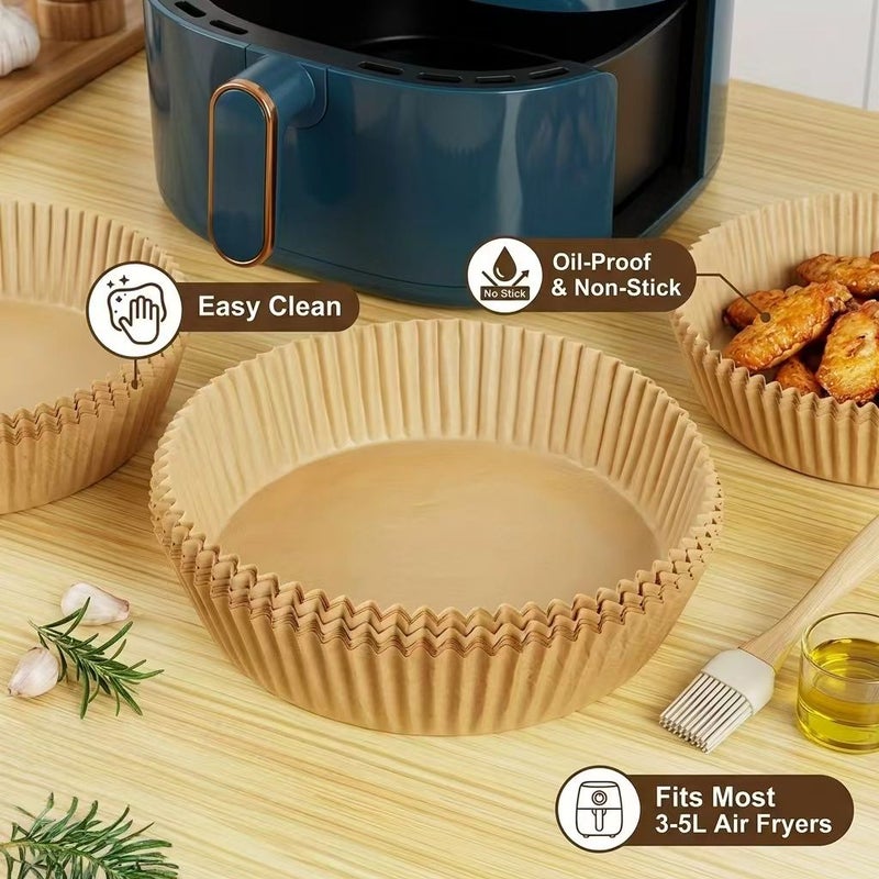 60 Count Disposable Air Fryer Paper Liners Non Stick Oil Proof Heat Resistant Baking Tool Silicone Oil Paper Pads Universal For Most Air Fryers Ovens And Microwaves - Image 5