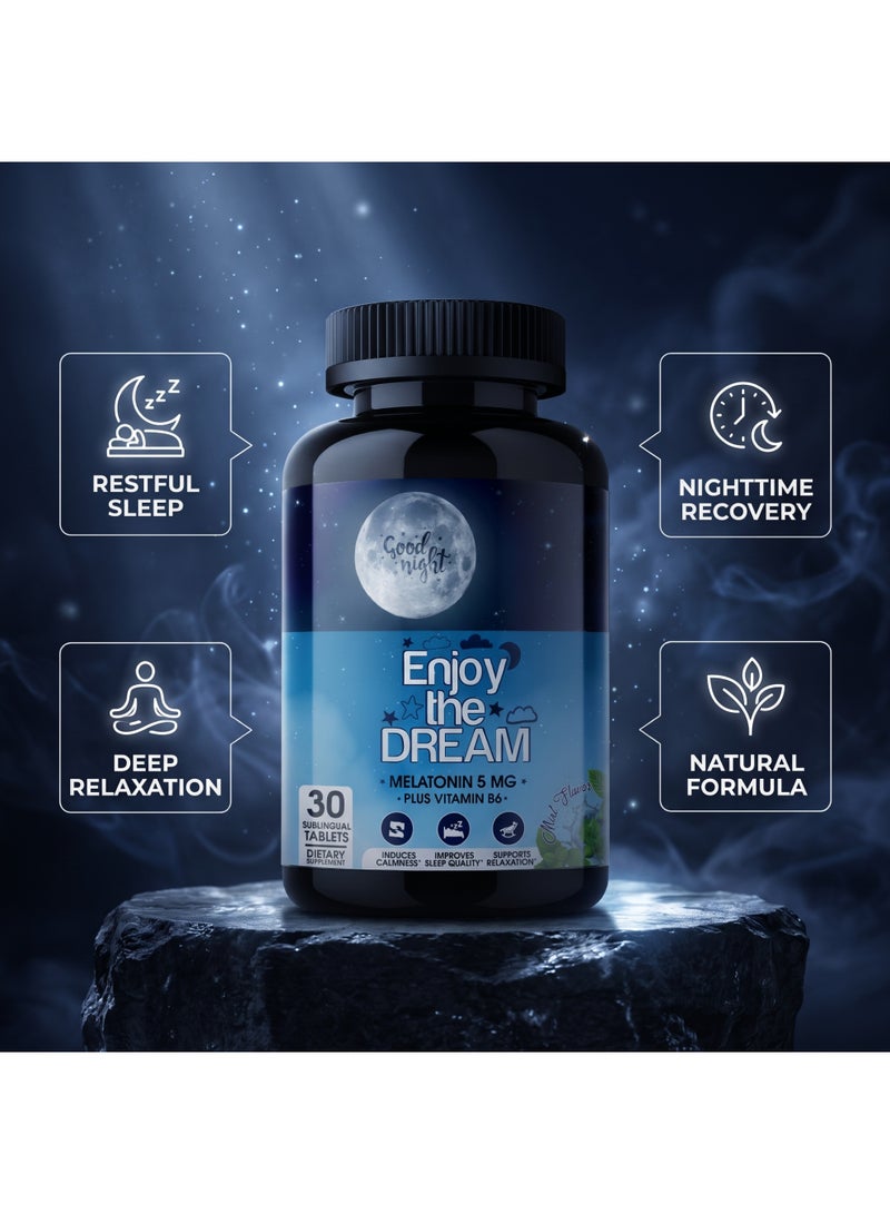 Laperva Sleep Support Tablets, Enjoy The Dream, 30 Tablets, Melatonin Supplement by Laperva, Nighttime Relaxation Formula for Adults - Image 3