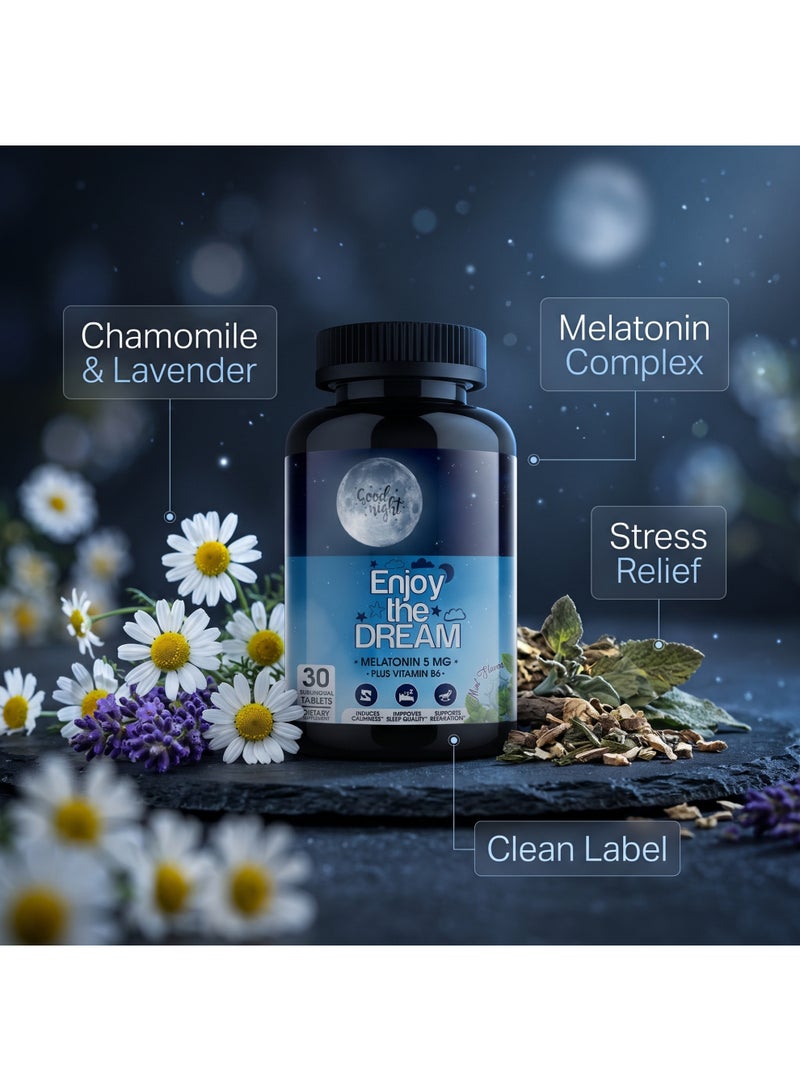 Laperva Sleep Support Tablets, Enjoy The Dream, 30 Tablets, Melatonin Supplement by Laperva, Nighttime Relaxation Formula for Adults - Image 2