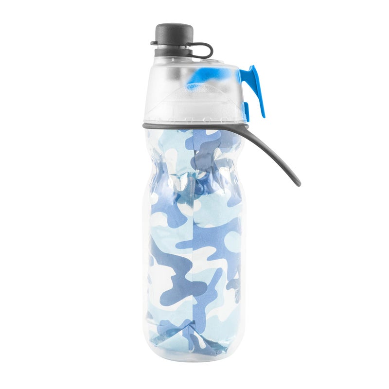 أو2 كول Mist 'N Sip Kids Misting Water Bottle 2-in-1 Mist And Sip Function With No Leak Pull Top Spout Kids Reusable Sports Water Bottle - 12 oz (Blue Camo) - Image 3