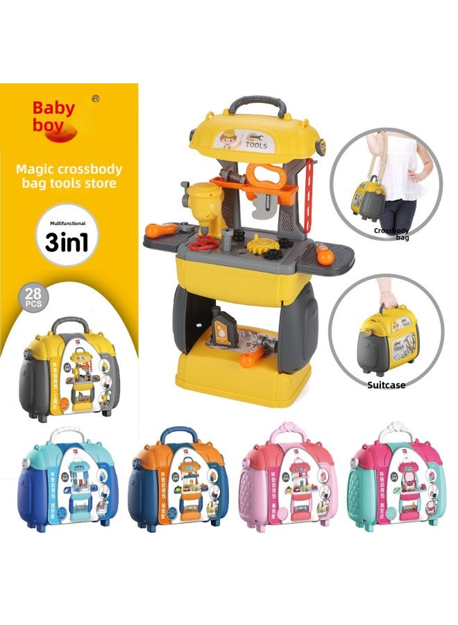 Baby Children Play House Doctor Kitchen Tableware Dressing And Hairdressing Supermarket Shoulder Crossbody Bag Deformation Toys-Color:Boba Messenger Bag, Supermarket Style  - Image 2