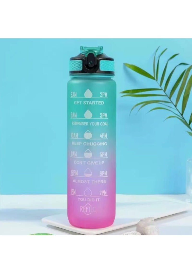 WAOKN 1000Ml Sports Water Bottle With Straw Time Marker Outdoor Camping Cup Student Drinking Water Cup Leakproof Portable Cups  - Image 4