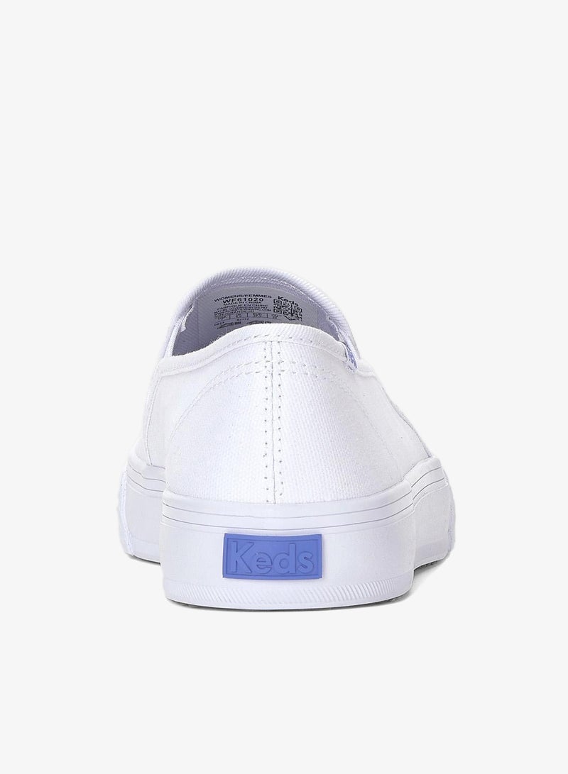 Keds Women's Double Decker Slip On Canvas Casual Sneaker White - Image 2