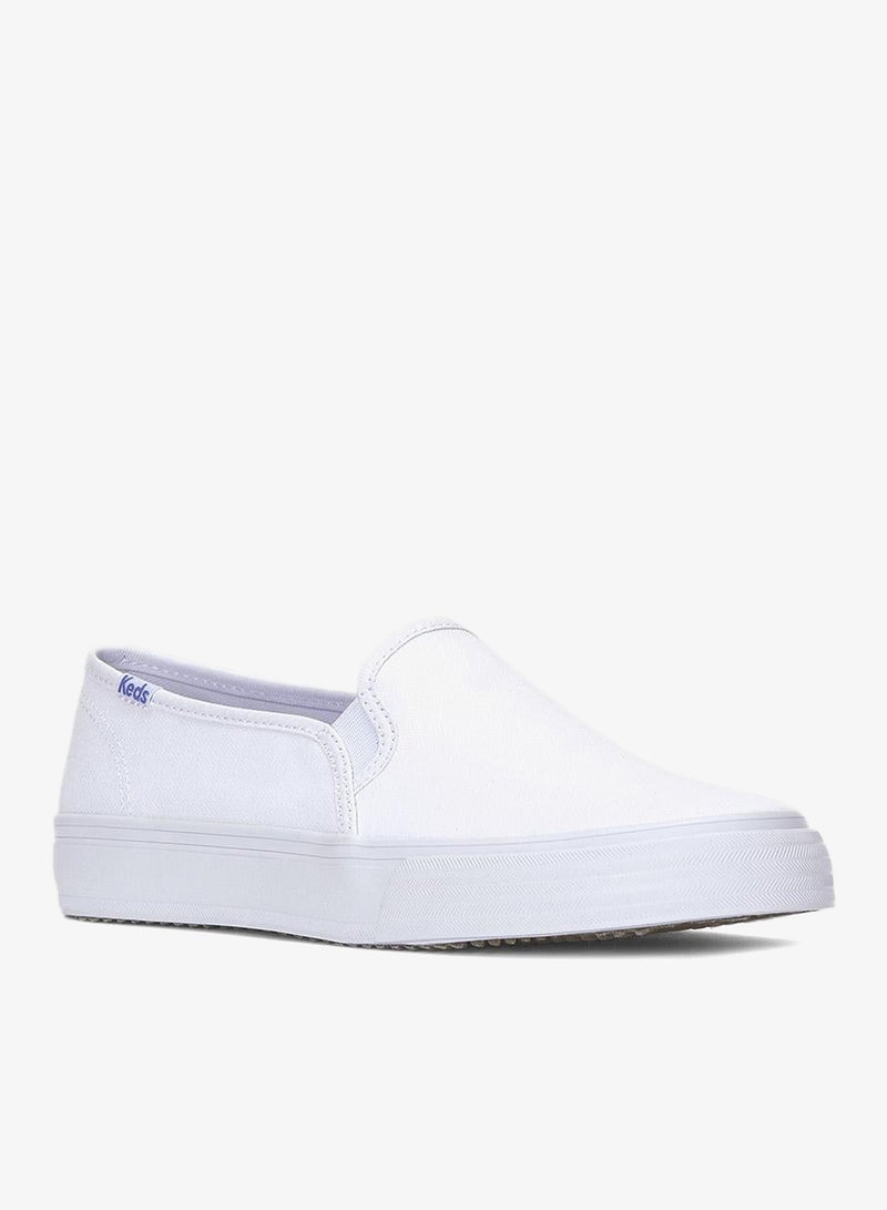 Keds Women's Double Decker Slip On Canvas Casual Sneaker White - Image 3