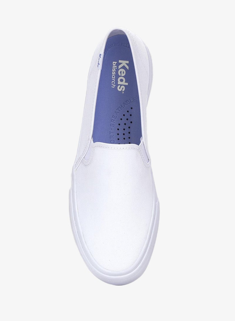 Keds Women's Double Decker Slip On Canvas Casual Sneaker White - Image 5