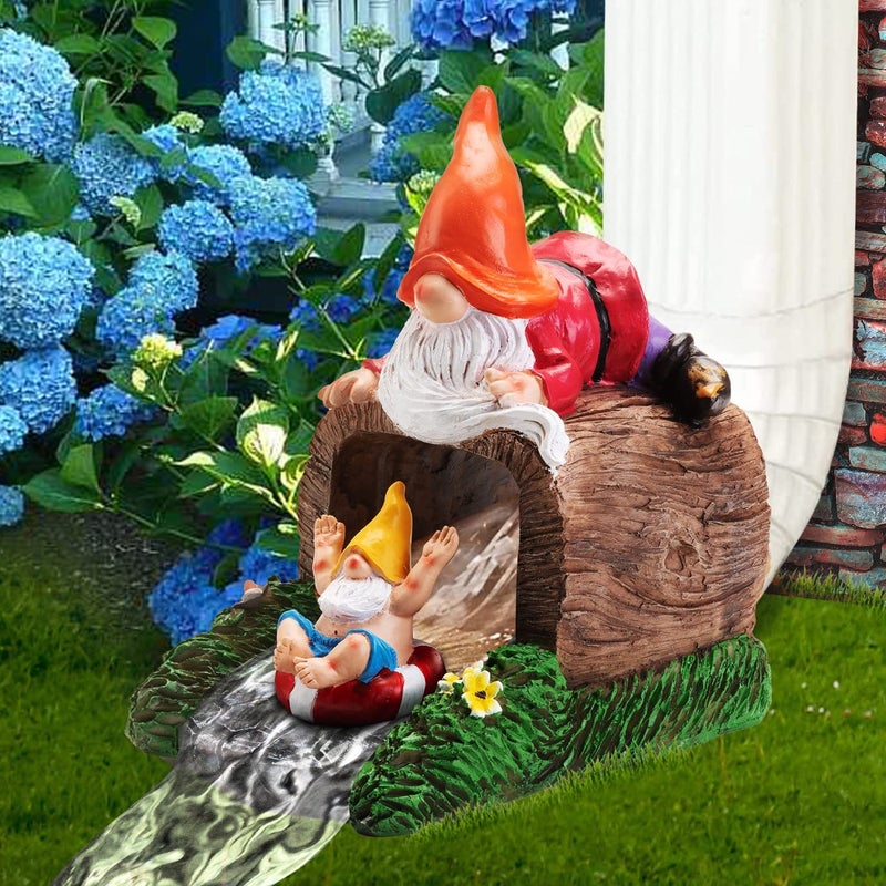 VZVXCC Garden Statue for GutterDownspout Extension Decoration 4 3 Outdoor Extender Statues Gnome Outdoor Decor