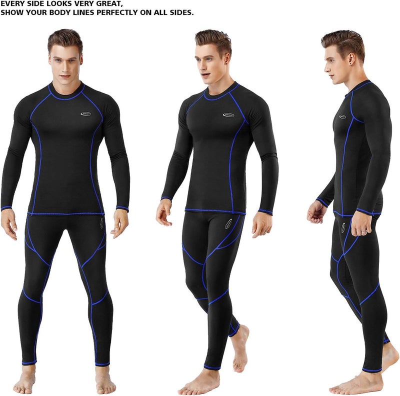 MOBIUSPHY Store Thermal Underwear for Men Sweatsuits Long Johns Set with Fleece Lined Base Layer Top Bottom - Image 3