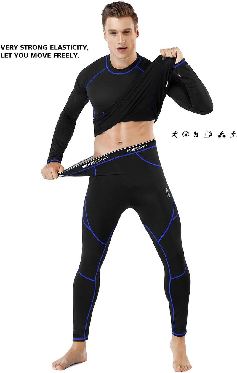 MOBIUSPHY Store Thermal Underwear for Men Sweatsuits Long Johns Set with Fleece Lined Base Layer Top Bottom - Image 4