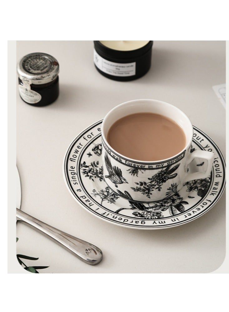 OASIS-TH Ceramic Coffee Cup and Saucer Set, Vintage Floral Design Porcelain Coffee Cup and Saucer with Gift Box, Hand Crafted Flower Shaped Coffee Cup for Home Office,250 ML Capacity  - Image 4