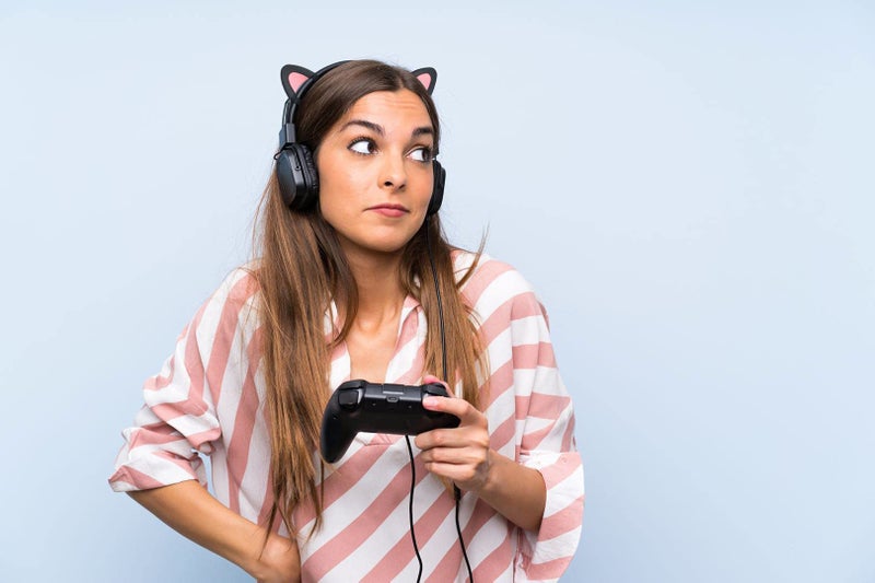 REEYEAR Cute Cat Ears Fits HypreX Cloud/Stinger/Cloud Flight Headsets, Universal Fit Lovely Kitty Adjustable Attachment Straps for Video Live Gaming Headphone, Black & Pink - Image 2