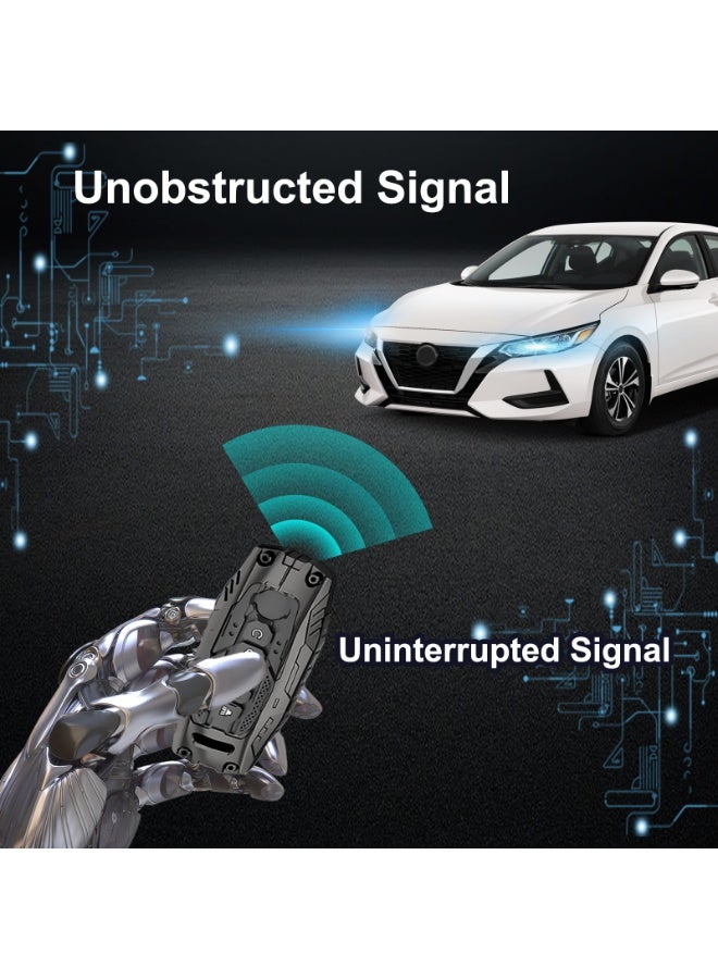 FETUSI Heavy Zinc Alloy Key Fob Cover with Keychain – Durable Metal Car Key Case Accessories Compatible with Nissan Pathfinder Rogue Sunny 2025 2024 (Model-B) - Image 4