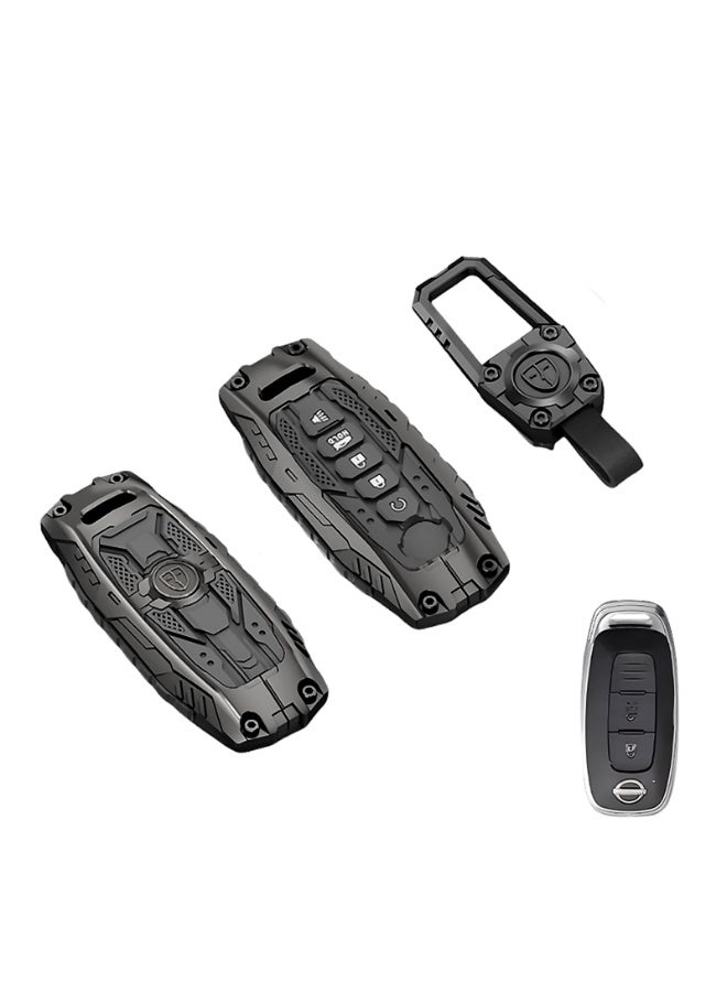 FETUSI Heavy Zinc Alloy Key Fob Cover with Keychain – Durable Metal Car Key Case Accessories Compatible with Nissan Pathfinder Rogue Sunny 2025 2024 (Model-B) - Image 1