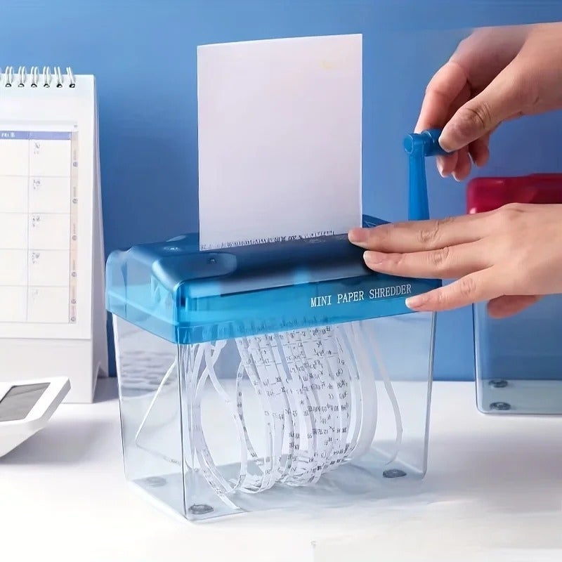 ماكينة تمزيق ورق يدوية سهلة الاستخدام، تصميم تقاطع صغير الحجم، قاعدة غير قابلة للانزلاق، مثالية للمكتب، محمولة - Image 2