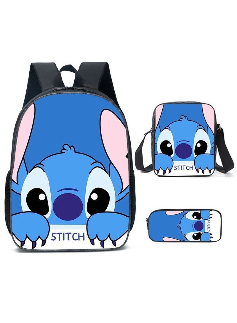 Stitch Primary And Secondary School Students' Three-Piece Backpack 29*42*16c