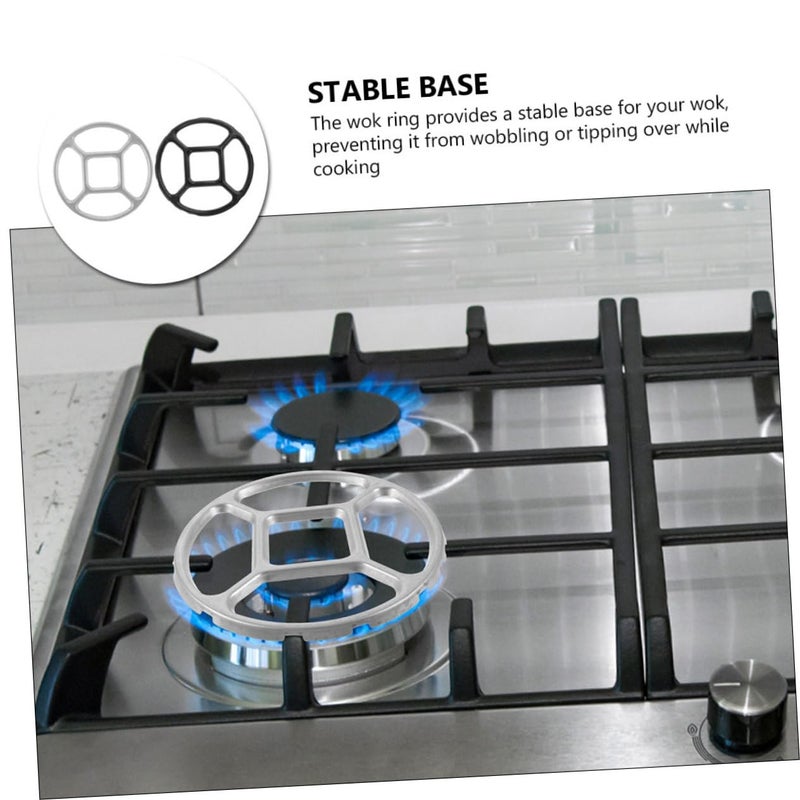 2 Pcs Heavy Duty Gas Stove Bracket Non Slip Pot Holder Wok Ring Support 12 Inch - Image 4