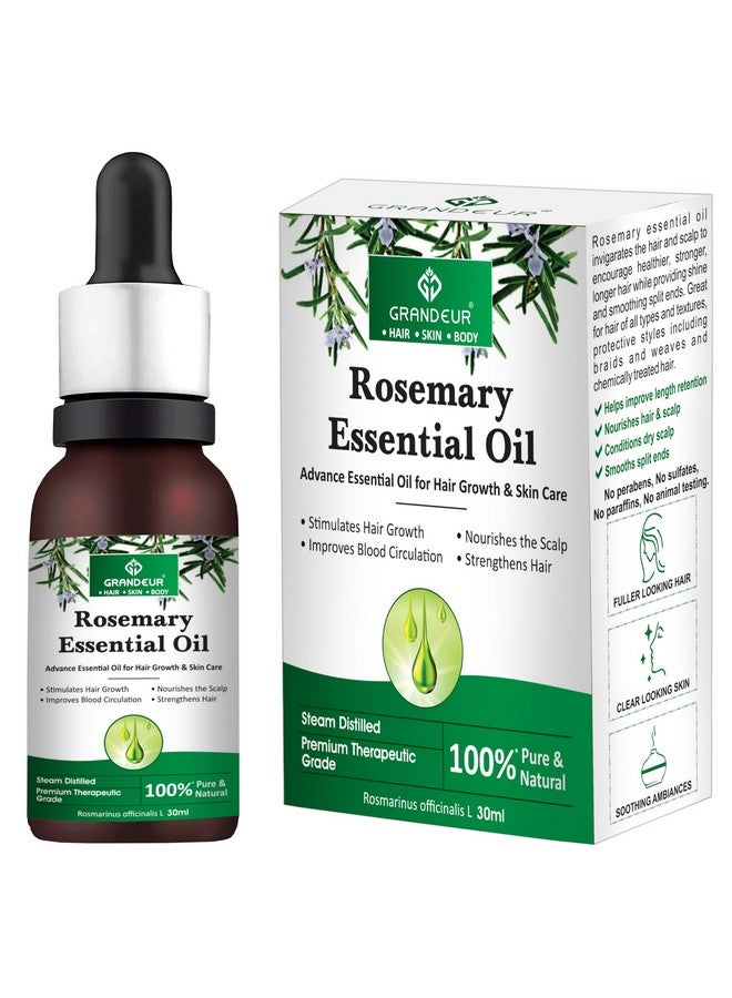 جراندور زيت الروزماري العطري لنمو الشعر والتحكم في تساقط الشعر وتغذية فروة الرأس، نقي 100%، طبيعي، للعناية بالبشرة، 30 مل - Image 1