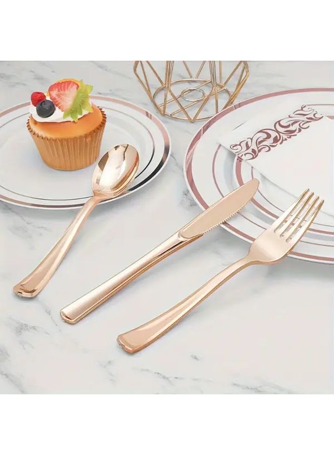 30PCS Reusable Plastic Cutlery Set Knife Fork Spoon For Party Camping Tableware - Image 1