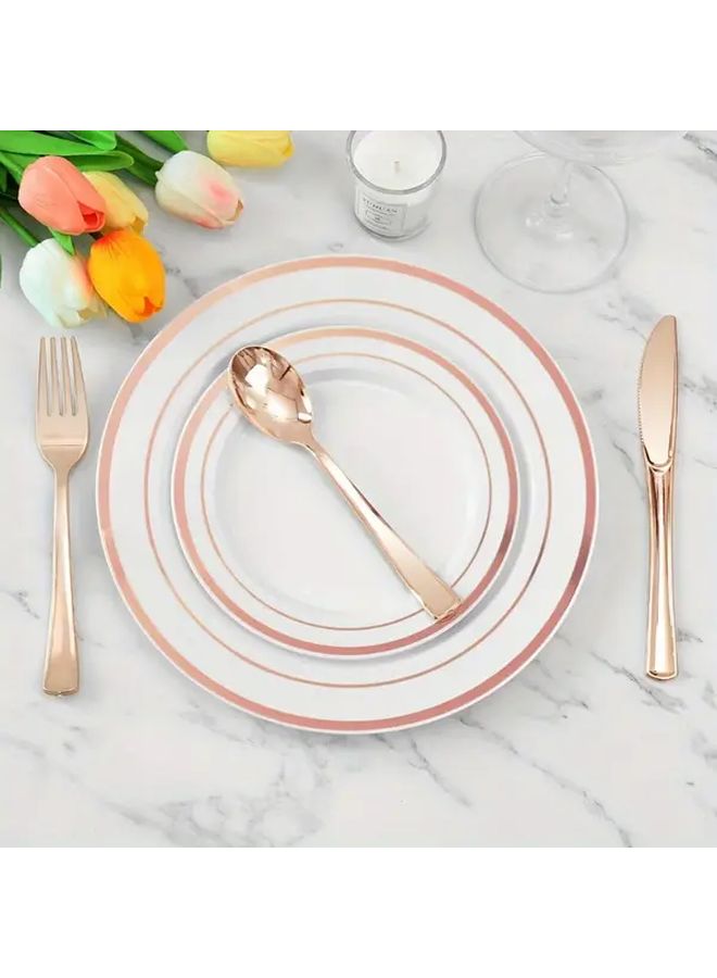 30PCS Reusable Plastic Cutlery Set Knife Fork Spoon For Party Camping Tableware - Image 4
