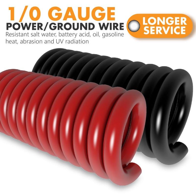Jeemiter 1/0 Gauge CCA Wire Kit with ANL Fuse - 40ft Total (20ft Red+Black) Car Amplifier Power Ground Cable, Complete Amp Install & Big 3 Upgrade Kit - Image 3