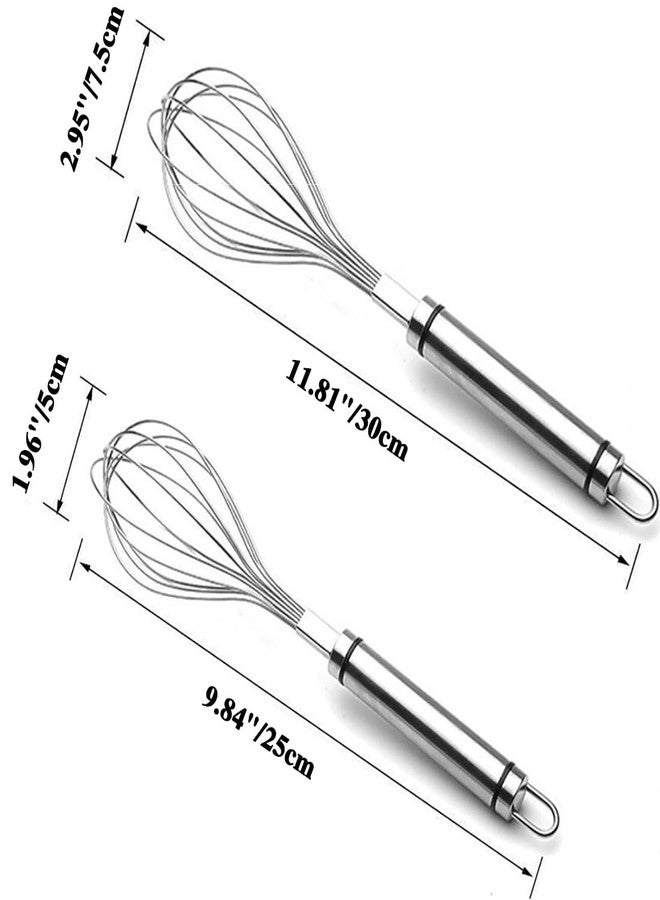 Cangfort Whisks for Cooking, Wisking Tool 2 PCS, Metal Whisk Set for Non-Stick Cookware, Balloon Egg Beater Perfect for Blending, Whisking, Beating, Frothing & Stirring-Easy to Use and Clean (11.81"&9.84") - Image 4