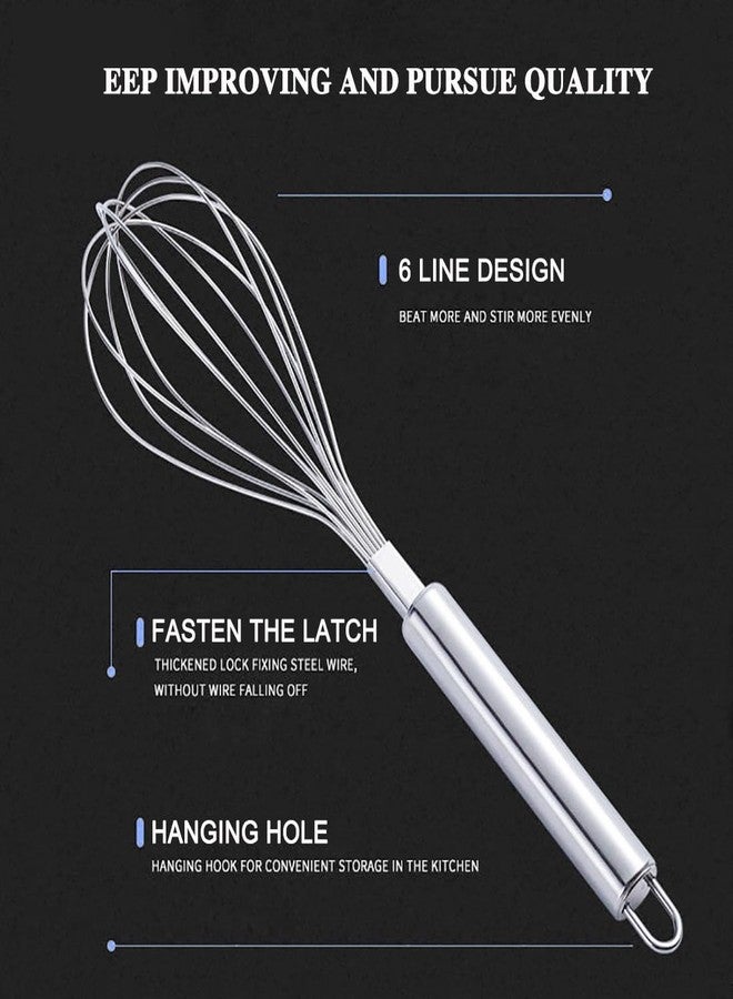 Cangfort Whisks for Cooking, Wisking Tool 2 PCS, Metal Whisk Set for Non-Stick Cookware, Balloon Egg Beater Perfect for Blending, Whisking, Beating, Frothing & Stirring-Easy to Use and Clean (11.81"&9.84") - Image 3