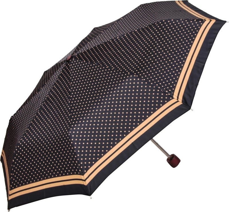 April Snotline Women's Umbrella Super Mini Yellow Polka Dot Black 08L  - Image 1