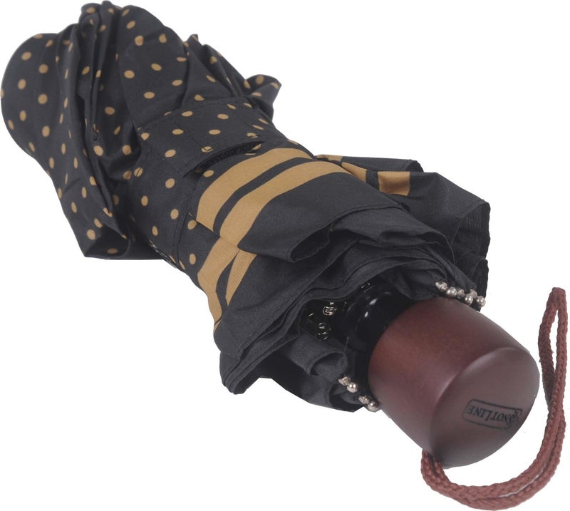 April Snotline Women's Umbrella Super Mini Yellow Polka Dot Black 08L  - Image 3