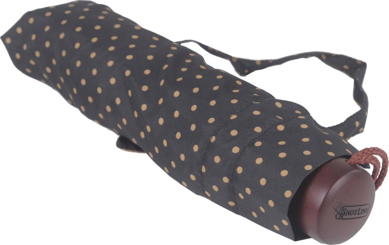 April Snotline Women's Umbrella Super Mini Yellow Polka Dot Black 08L  - Image 2
