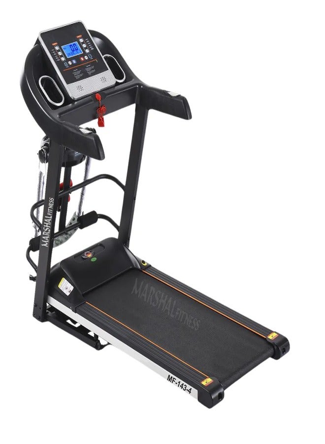 Marshal Fitness Treadmill, 3.5 HP Motor, USB & MP3 Connectivity, 1-14 km/h Speed, 120kg User Weight, Auto Oil System for Home With Slimming Beauty Massaer-MF-143-4 - Image 1