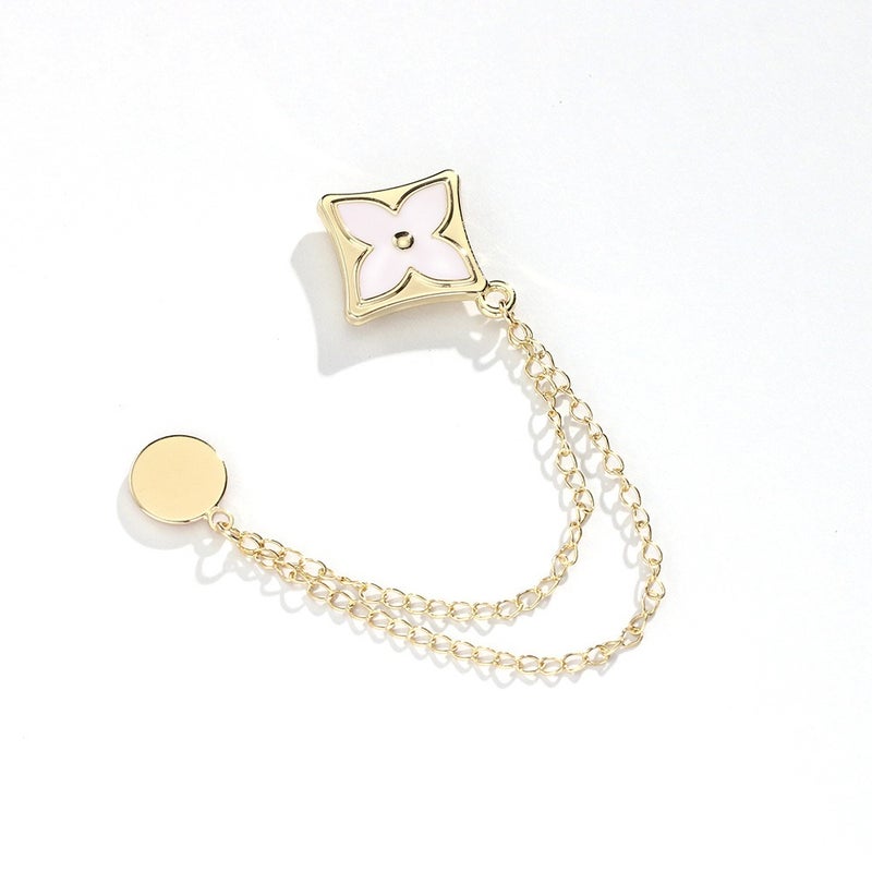 482# White Pants Leg Anti-Scratch Tool with Magnetic Chain Buckle - Adjustable Length Clip - Image 1