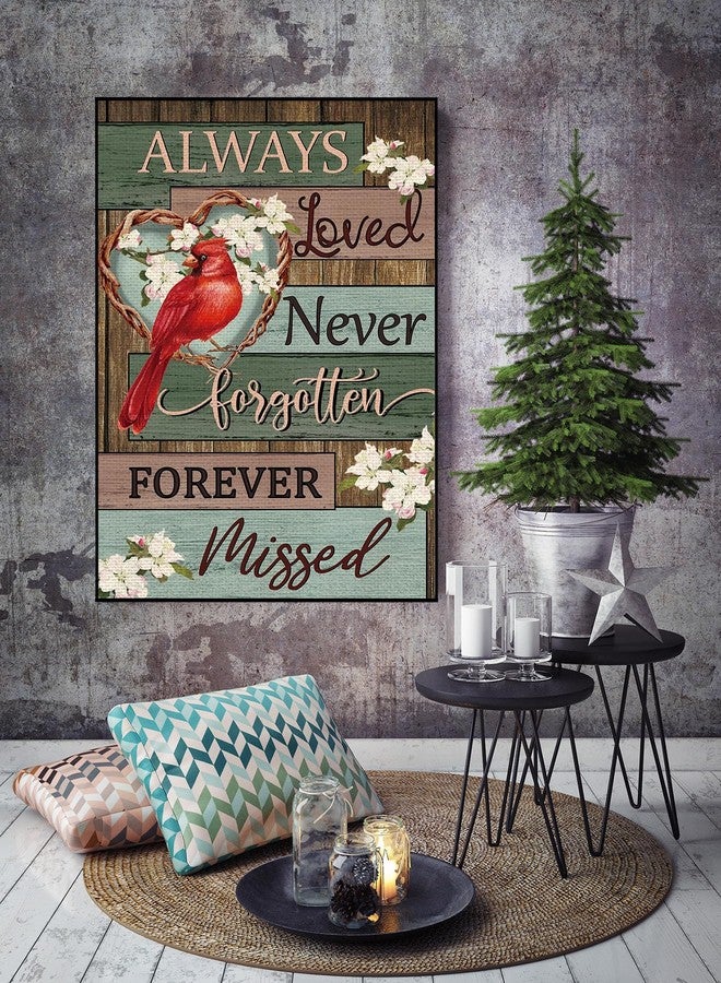 KINPLUB 5D Cardinal Diamond Painting Kits for Adults Beginners, Always Loved Never Forgotten Memorial Day Diamond Art Kits, DIY Full Round Drill Paint with Diamonds Dots, Home Wall Decor 12 x 16 Inch - Image 5