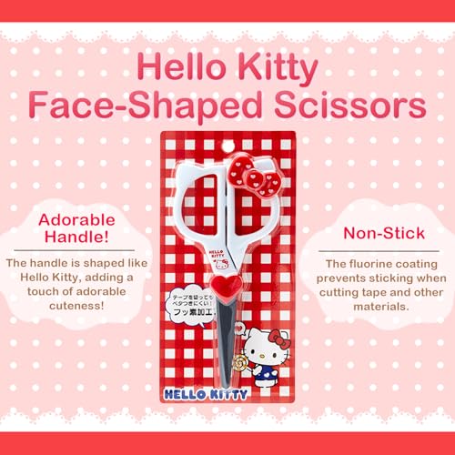 SanrioOriginal Face Shaped Scissors Japan Import Includes Cherry Blossom Message Card Kitty - Image 3