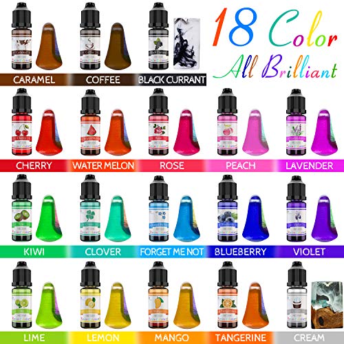DecorRom Epoxy Resin Pigment - 18 Color Liquid UV Resin Dye for Coloring, DIY Art Jewelry Making - Concentrated Colorant for Paint, Crafts - 0.35 oz/10ml Each - Image 2