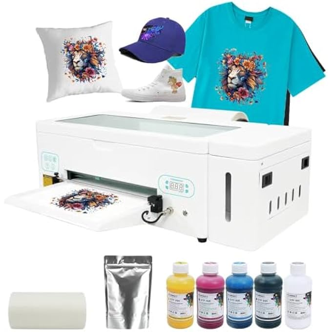 A3 DTF PRINTER L1800 KIT WITH WHITE INK CIRCULATION DIRECT TO FILM PRINT FOR DIY PRINT.(A3 DTF PRINTER + SOFTWARE + 5X250ML INK + FILM) - Image 1