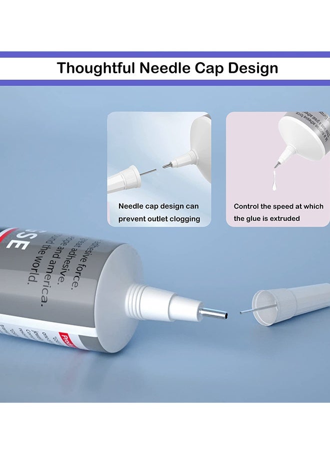 2 قطعة 110 مل طراز B7000 غراء متعدد الوظائف قوي الالتصاق مقاوم للماء شفاف سريع الجفاف للصق المجوهرات ودبابيس الشعر والجلد وحافظات الهواتف الأكريليكية والأظافر والحرف اليدوية الماسية ومستلزمات الحفلات - Image 3