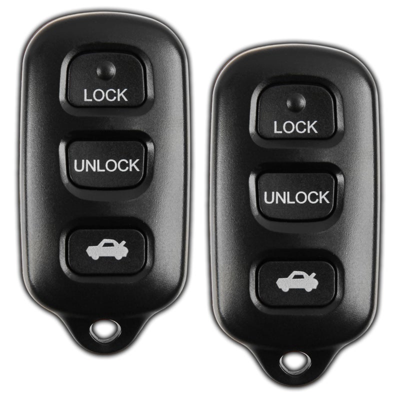 KeylessOption 2X KeylessOption Key Fob for 1998 1999 2000 2001 2002 2003 2004 2005 2006 2007 2008 Toyota Camry Solara Sienna Matrix Pontiac Vibe Remote 3Button Panic GQ43VT14T Programming Guide Included