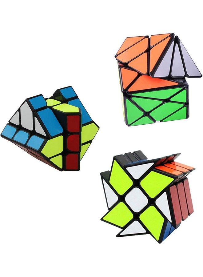 Ahyuan Speed Cube Set Ahyuan 3 Pack Magic Speed Cube Bundle 3X3X3 Yj Windmill Cube Yongjun Axis V2 Cube Yj Fisher Cube 3X3 Sturdy And Smooth Speed Cube Puzzles Toy - Image 4