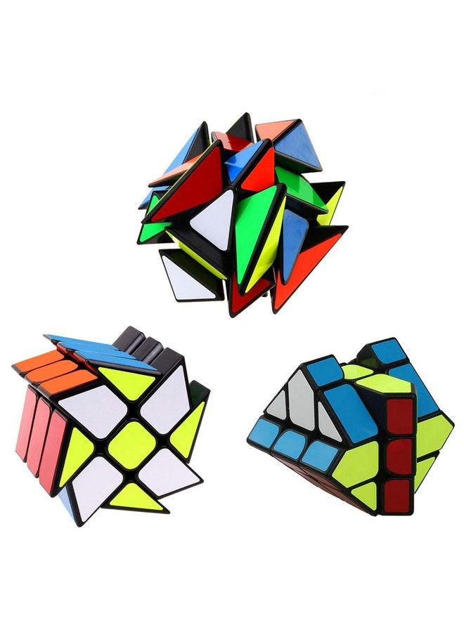 Ahyuan Speed Cube Set Ahyuan 3 Pack Magic Speed Cube Bundle 3X3X3 Yj Windmill Cube Yongjun Axis V2 Cube Yj Fisher Cube 3X3 Sturdy And Smooth Speed Cube Puzzles Toy - Image 1