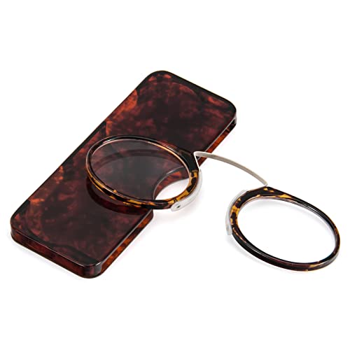 REAVEE Ultra Thin Armless Reading Glasses for Men Women No Temple Pinch Nose Clip on Readers Small Pocket with Mini Portable Case Tortoise 20 - Image 5
