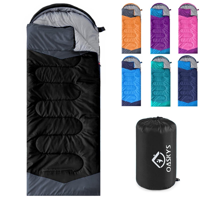 oaskys Camping Sleeping Bag - 3 Season Warm & Cool Weather - Summer Spring Fall Lightweight Waterproof for Adults Kids - Camping Gear Equipment, Traveling, and Outdoors - Image 1