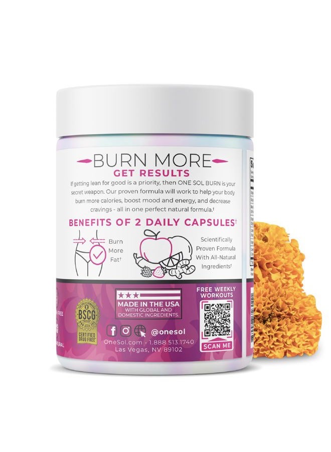One Sol Fat Burner for Women, Natural Metabolism Booster, Burn More Calories, Boost Energy & Mood, Curb Appetite & Stop Cravings, No Crash or Jitters, All-Natural Ingredients, Gluten & Soy Free - Image 3