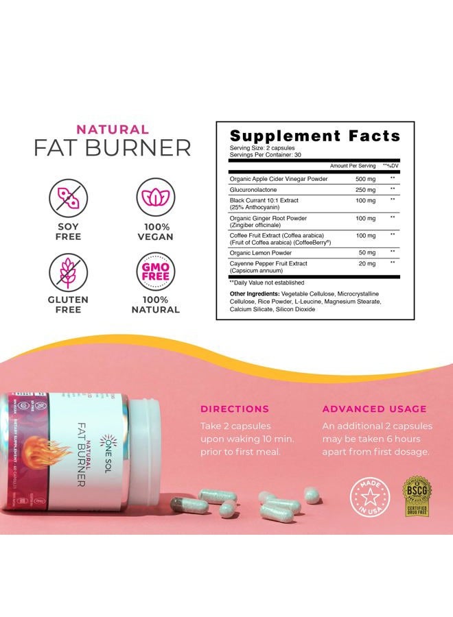 One Sol Fat Burner for Women, Natural Metabolism Booster, Burn More Calories, Boost Energy & Mood, Curb Appetite & Stop Cravings, No Crash or Jitters, All-Natural Ingredients, Gluten & Soy Free - Image 4