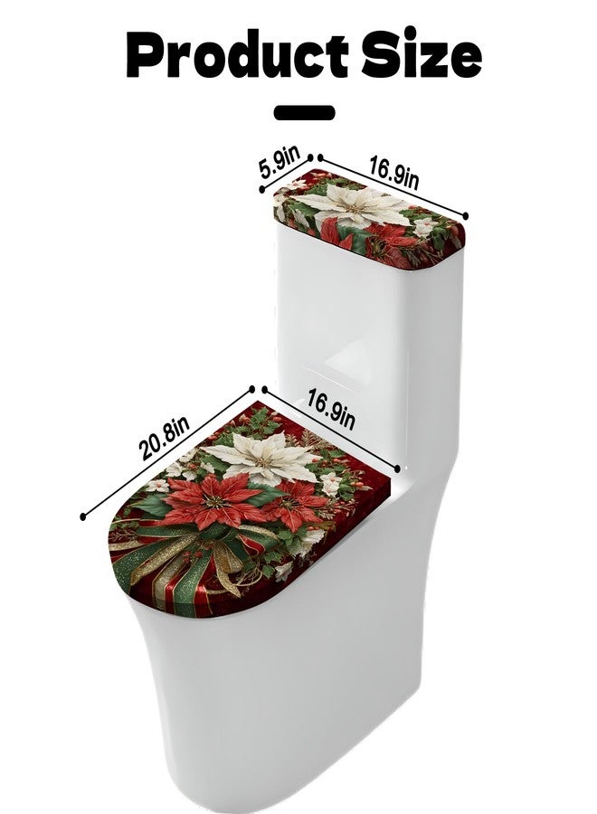 seewan Christmas Toilet Lid Cover, Dust Splash Resistant Toilet Seat Cover and Washable Toilet Tank Protector - Image 2