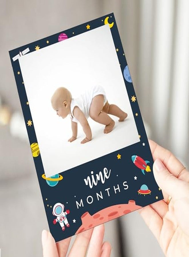 Just Party Newborn to 12 Months Photo Banner for Birthday Photo Frame Milestone First Birthday Props Space Theme - Image 3
