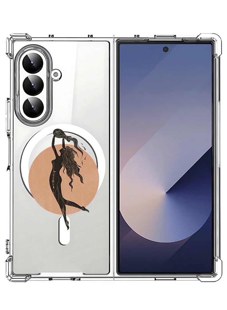 Theodor Magnetic Case for Samsung Galaxy Z Fold 7 Compatible with MagSafe Wireless Charging, Shockproof Phone Bumper Cover Aquarius - Image 1