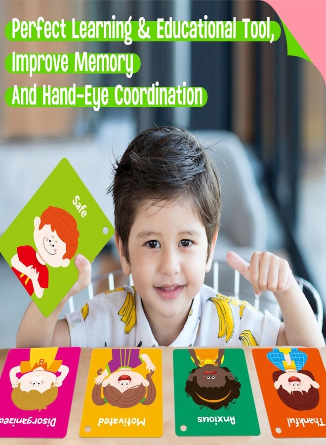 SpriteGru Emotions Flashcards, 50 Different Feelings with Coping Skills-Learn to Identify Various Moods, Cartoon Faces Emotions for Kids with Autism, ADHD -Emotion Flipbook for Therapy, Home Use - Image 5