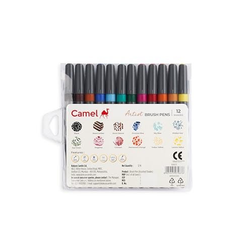 Camel Artist Fine Brush Pen Set - 12 Shades, Assorted - Image 5