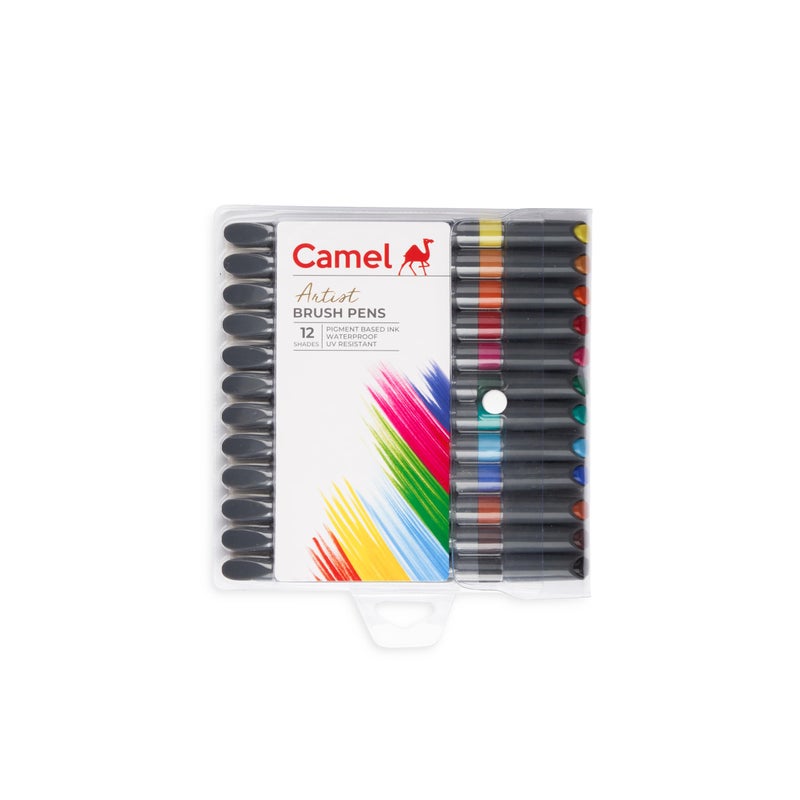 Camel Artist Fine Brush Pen Set - 12 Shades, Assorted - Image 4